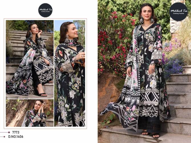 1406 and 1407 Mehboob Tex Embroidery Patch Cotton Pakistani Suits Wholesale Online